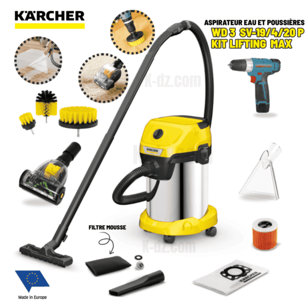 KARCHER Aspirateur eau et poussières WD 3 S V-19/4/20 KIT LIFTING MAX